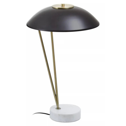Premier Housewares Lawton Gold & Black White Base Table Lamp