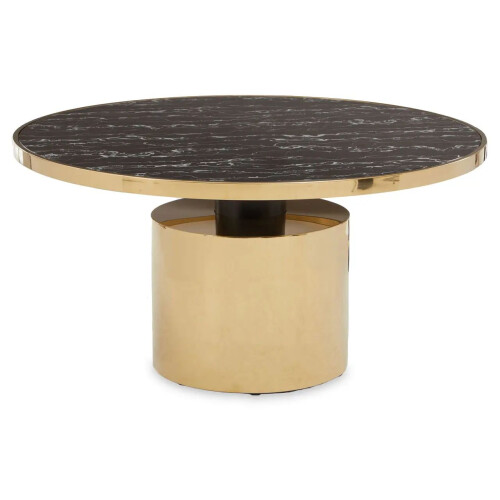 Premier Housewares Oris Black Marble Top Gold Base Coffee Table