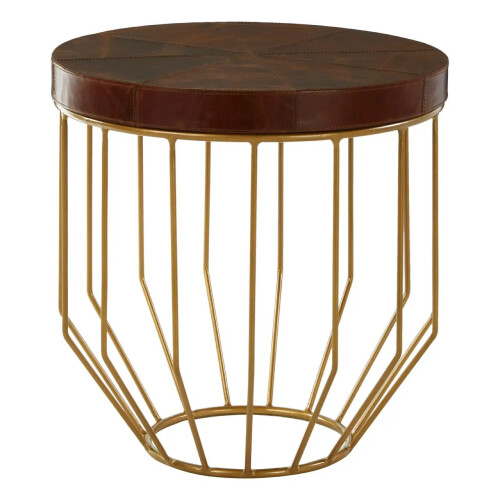 Premier Housewares Harlington Townhouse Brown Iron Round Side Table