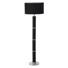 Sahana Black Faux Snakeskin Chrome Base Floor Lamp