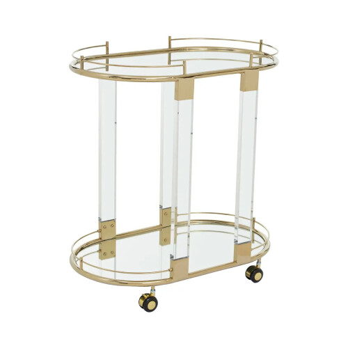 Premier Housewares Oris Warm Metallic Frame Bar Trolley