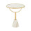 Premier Housewares Oris White Glass & Marble Base Side Table 1