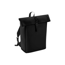 (One Size, Black) Bagbase Roll Top PU Backpack