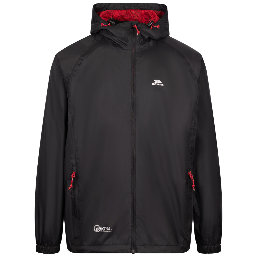 Trespass (Xxl, Black/Red) Unisex Waterproof - Qikpac Jacket