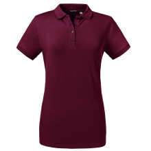 (S, Burgundy) Russell Womens/Ladies Tailored Stretch Polo