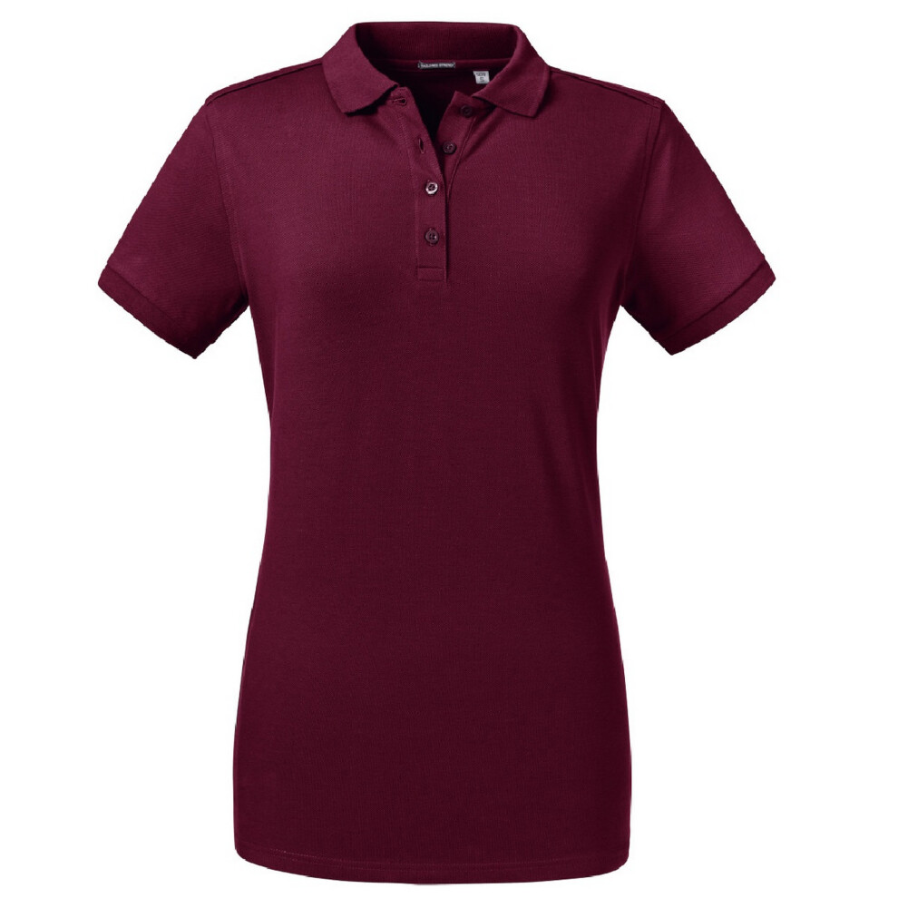 Russell (S, Burgundy) Womens/Ladies Tailored Stretch Polo Red,Multicoloured