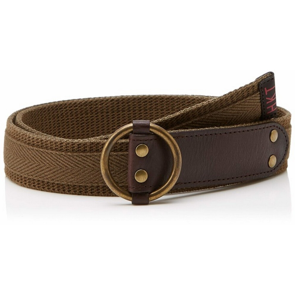 Hackett Mens London Washed Leather Canvas Belt