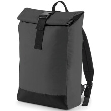 (One Size, Black/Reflective) Bagbase Reflective Roll Top Backpack