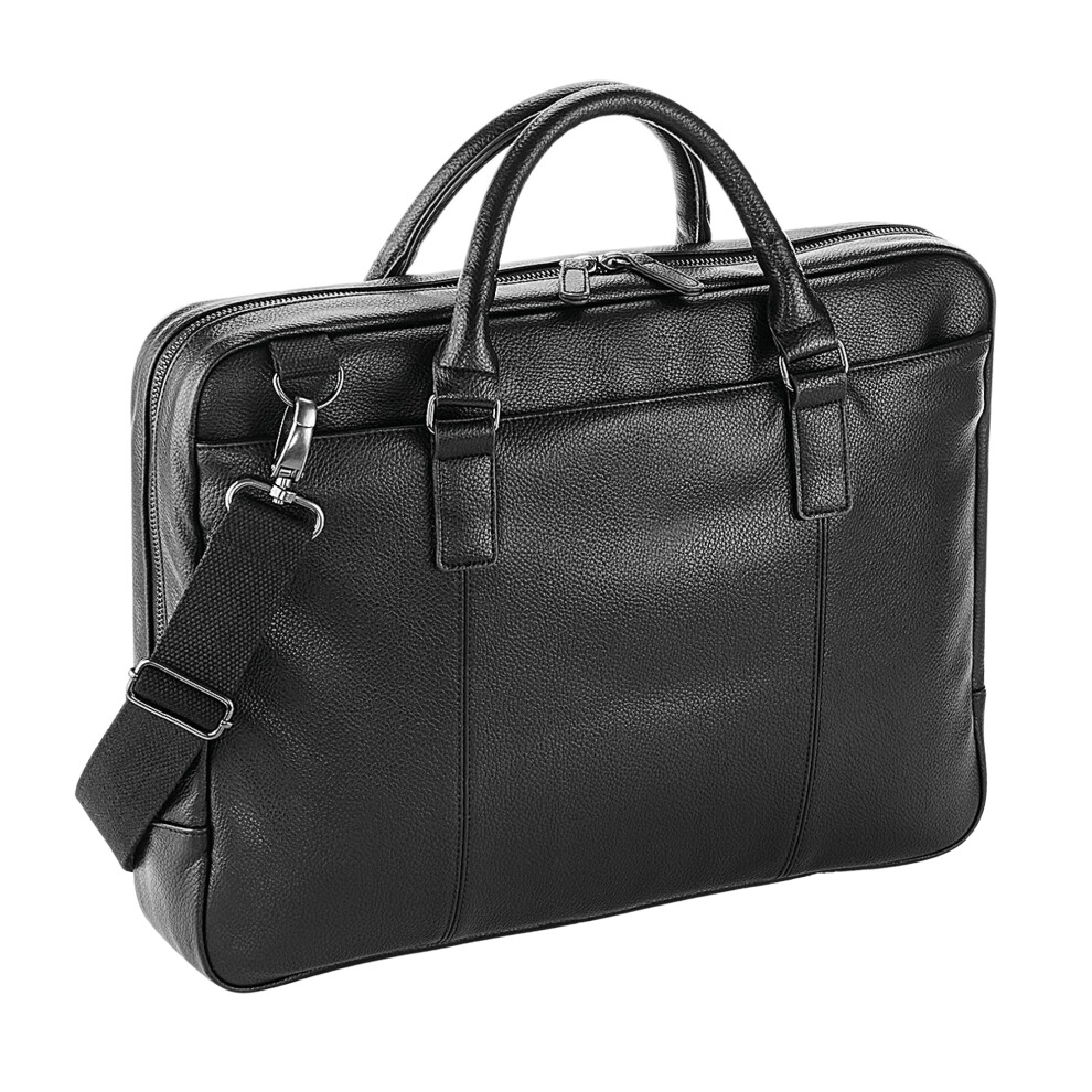 Quadra Slimline Leather-Look Pu Laptop Bag Black 5063470368945