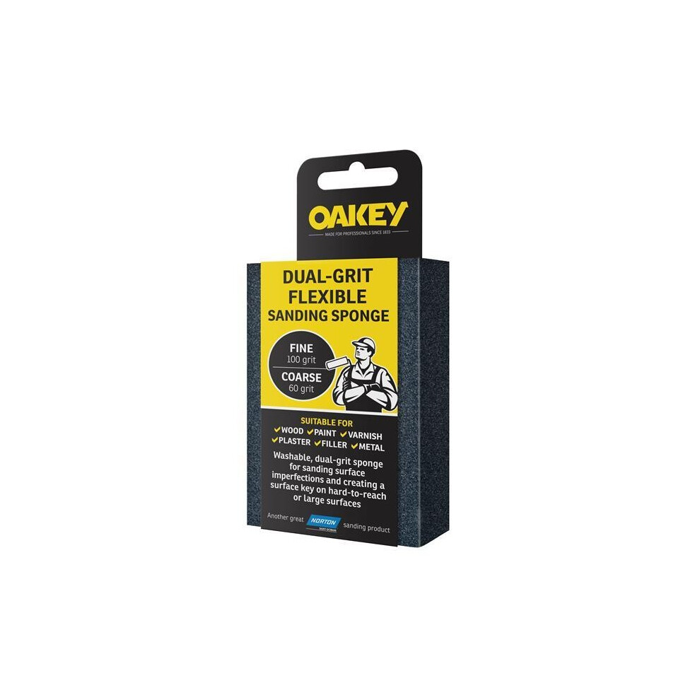 Oakey Dual-Grit Flexible Sanding Sponge 5063806556657