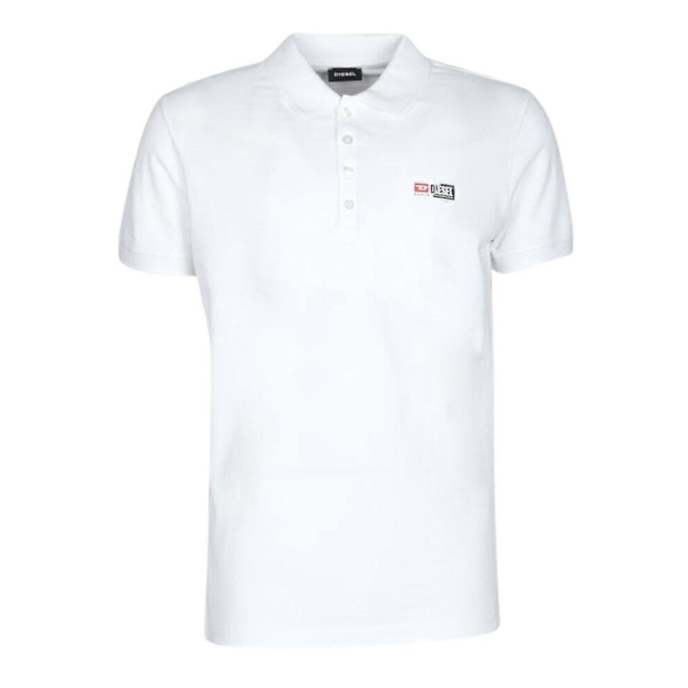 New Diesel Men's T-Weet Logo Polo Shirt White