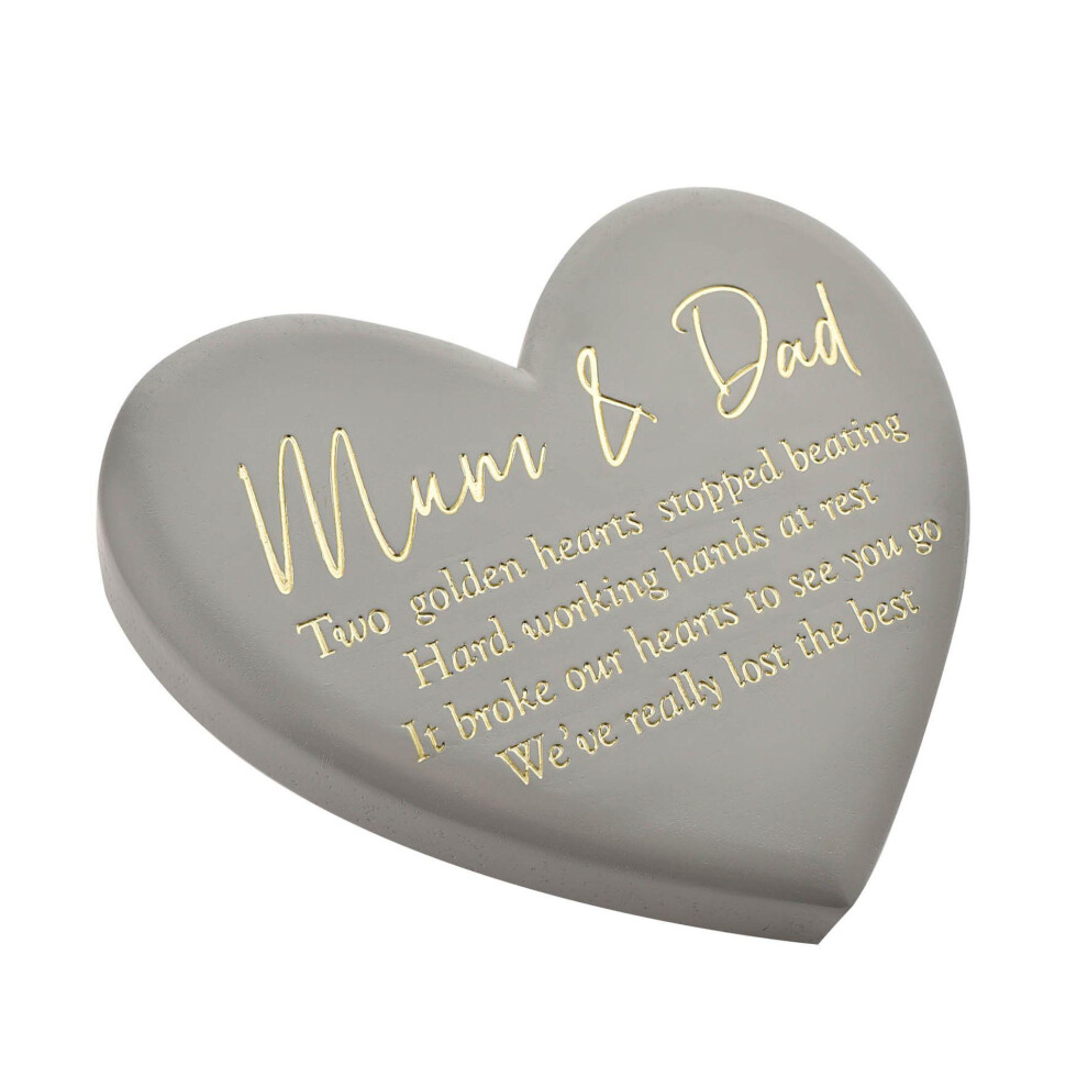 Celebrations Thoughts Of You Memorial Graveside Heart Plaque - Mum & Dad