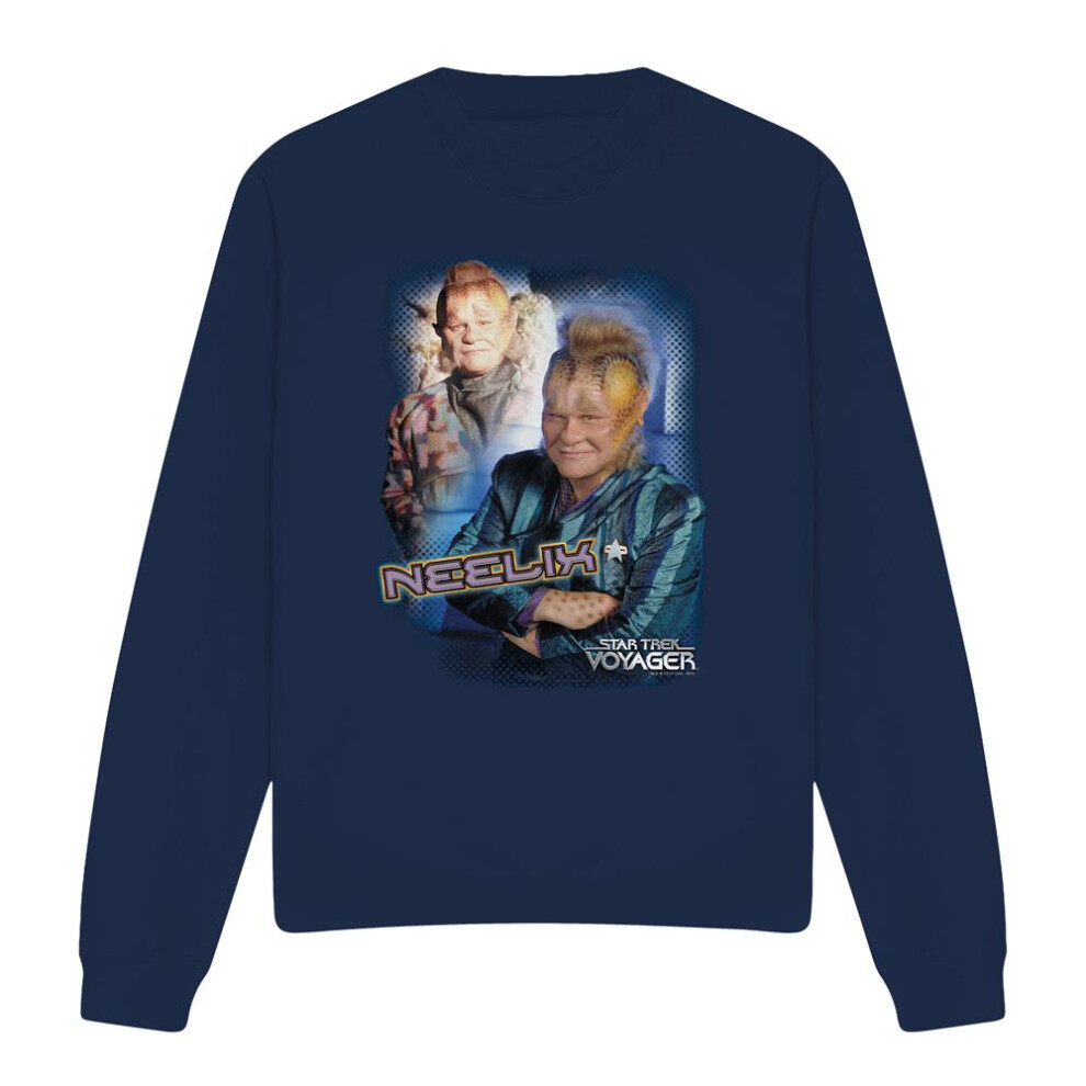 Star Trek (Xl, Navy) Unisex Adult Neelix Sweatshirt Blue,Multicoloured