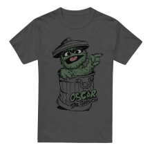 (L, Charcoal) Sesame Street Unisex Adult Heather T-Shirt
