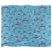 Rick And Morty Silky Crowd Mr Meeseeks Supersoft Blanket