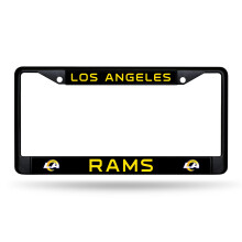 Rico Industries Marco de Licencia NFL Los Angeles Rams Negro Cromo 12" x 6" Accesorio Auto