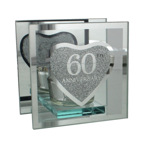 Celebrations Celebrations Glass 60th Anniversary Tea Light Holder