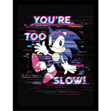 Sonic The Hedgehog You Are Too Slow Framed Poster