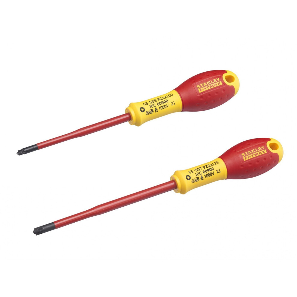 Stanley Hand Tools Fatmax Vde Insulated Borneo Pz Scewdriver Set, 2 Piece - Multi Colour - Image 2