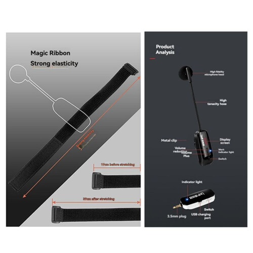 Microfono A Clip per Strumenti Musicali - Microfono Versatile per Amplificatore Erhu Pickup