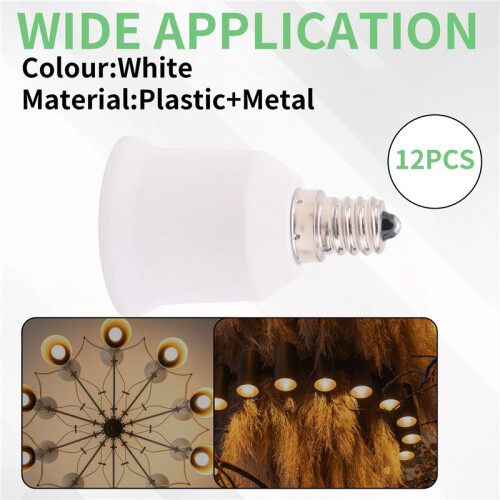 12-Pack E12 Naar E26-Adapter E12-Lampfitting Naar Middelgrote Voet E26 E27-Converterlampfittingadapter Kroonluchterfitting 2