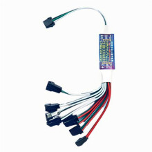 Kontroler Wzmacniacza Sygnału LED, Wzmacniacz TTL, 1 do 8, Obsługa Adresowalnych Pasków Świetlnych LED dla WS2812B, WS2811 A