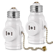 Adapter för 2 Uttagsljussockel, E26 Lampsockel Till Uttagsdelare, Konvertera Medium Skruvsockel Till Ett Uttag 2 Uttag 2 St