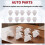 10x Car door panel mounting clips white for  206 207 1007 307 3