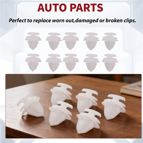10x Car door panel mounting clips white for  206 207 1007 307 2