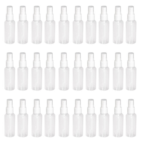 30Pcs Transparent Empty Spray Bottles 50Ml Plastic  Refillable Container Empty Cosmetic Containers
