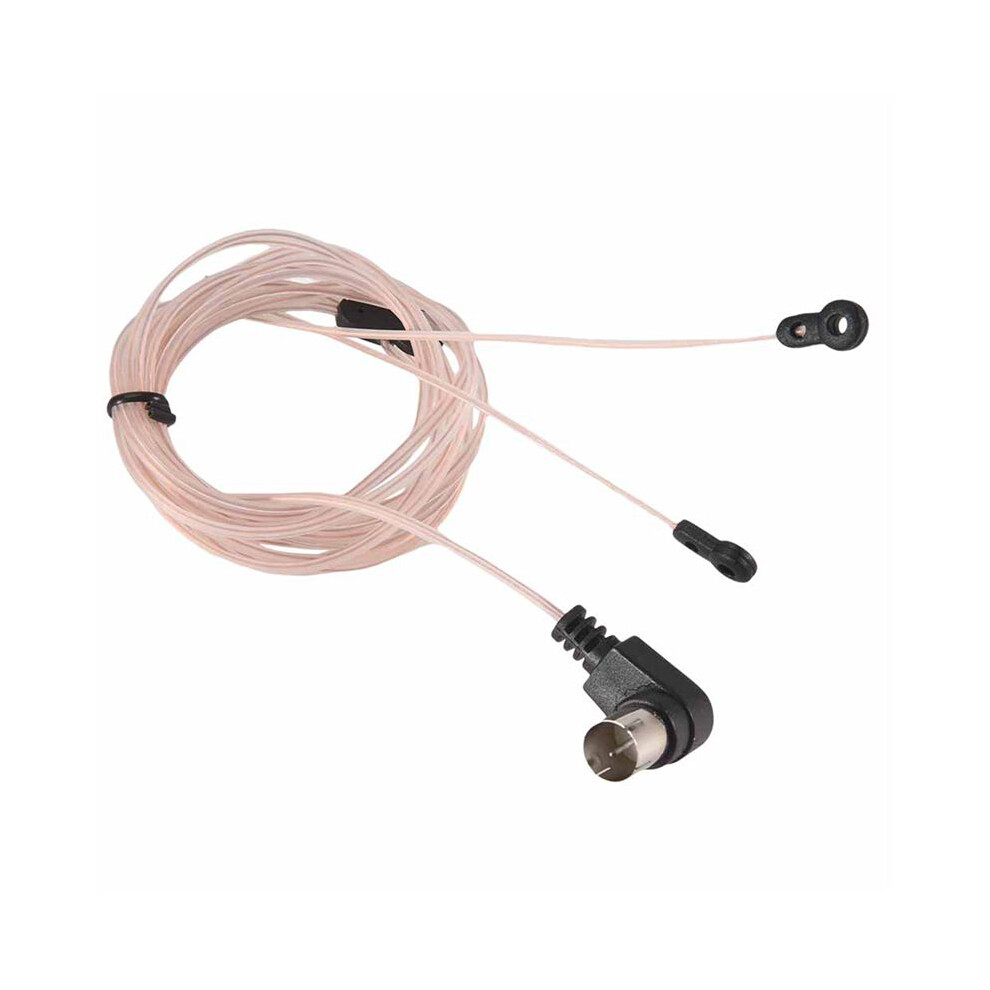 Fm Broadcast Antenna 75 Ohm Dipole Indoor T Antenna Aerial Male F-Type Connector Transmitting Fm Antenna High Quality Transparent Double Parallel Male 6031816333611