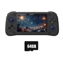 Console de Videogame Portátil Retrô G28, 64 GB, Tela HD de 4,3 Polegadas, Reprodutor de Jogos Linux, Compatível com Mais de 20 Emuladores, Preto