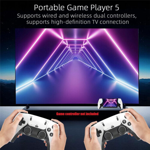 HC8000 7inch Screen Retro Handheld Game Console 64G 15000 Games Open Source Game Player Support 30+ Emulators Black 2