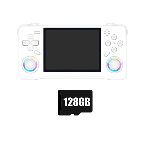 Console de Videogame Portátil Retrô XF35H, 128 GB, Jogos Pré-Carregados, Tela IPS de 3,5 Polegadas, WiFi, Linux, Pocket Player A