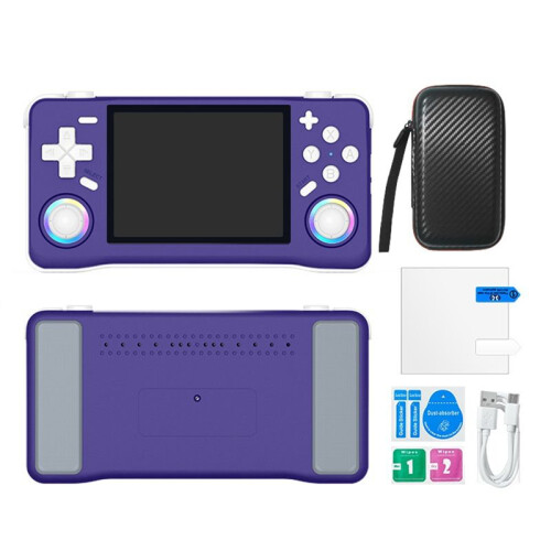 XF35H Console de Videogame Portátil Retrô com 64 GB de RAM e Jogos Pré-Carregados, Tela IPS de 3,5 Polegadas, WiFi, Linux, Pocket Player D 1