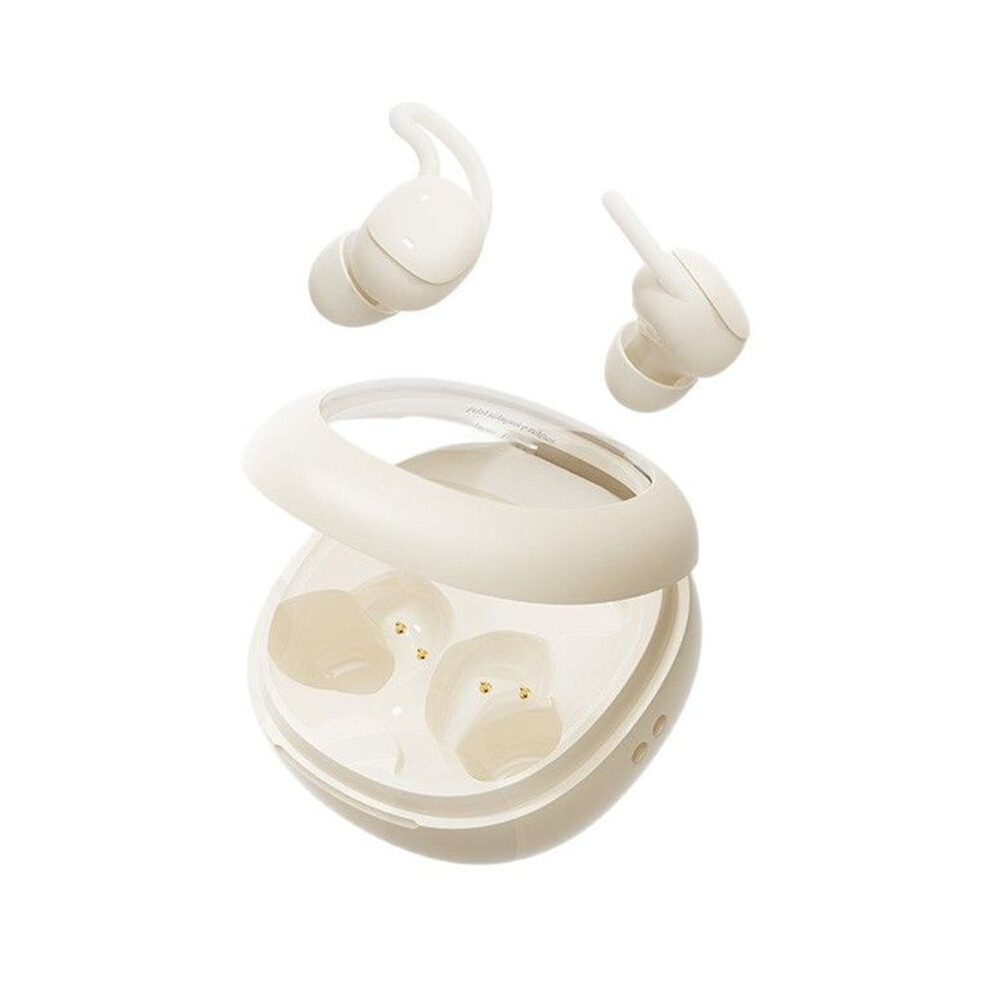 Cream/White Sleep Earbuds For Side Sleepers Noise Cancelling Wireless Earbuds For Sleeping