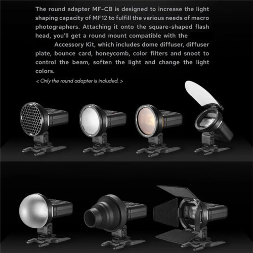 For  MF-CB Round Adapter for  MF12 Macro Flash AK-R1 Series Accessories 1
