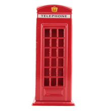 Metal Red British English London Telephone Booth Bank Coin Bank Saving Pot Piggy Bank Red Phone Booth Box 140X60X60Mm