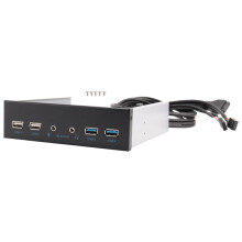 5.25 Inch Desktop Pc Case Internal Front Panel Usb Hub 2 Usb 3.0 And 2 Usb 2.0 With Hd Audio Port 20 Pin Connector