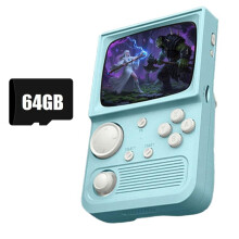 R36T Retro Handheld Game Console 64G 15000 Games 3.5 Inch IPS Screen Portable Pocket Video Game Player Turquoise Color