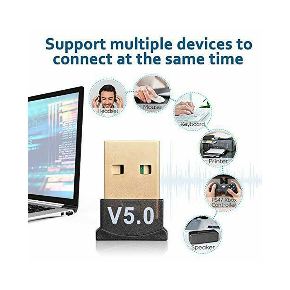 Usb 5.0 Adapter Wireless Dongle Stereo Receiver Audio Sender For Pc Computer Laptop Earphone Tv Transmitter 6034191727440
