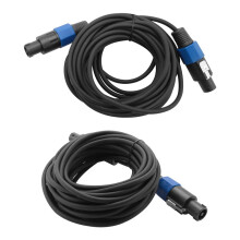 Paquete de 2 Cables Macho Speakon una Speakon de 25 Pies, Cable de Audio Profesional AWG de Calibre 12 Cable de Altavoz para DJ Cable con Bloqueo de