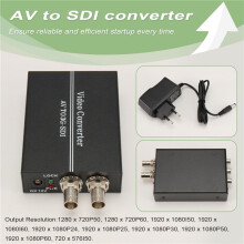 AV to SDI Converter for HD 3G SDI RCA to SDI BNC Audio Video Adapter for HDTV Monitor EU Plug