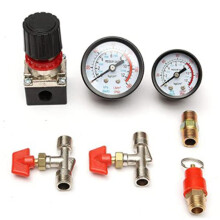 Air Compressor Pressure Control , 90-120 PSI Pressure  Manifold Regulator Gauges with Pressure Regulator