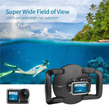 Waterproof Dual Handheld Dome Port Diving Housing Case Surface Lens Cover with Trigger for Osmo Action 1 Camera