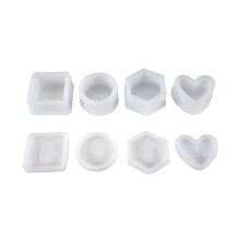 4 Pack Box Resin Molds Jewelry Box Molds Heart Shape /Hexagon/Round and Square Epoxy Molds Containers with Lid