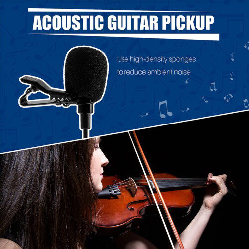 Microfono da 6,5 mm Microfono per Erhu Sassofono Violino Strumento Musicale Eco-Friendly Lavalier Microfono Bavero 2