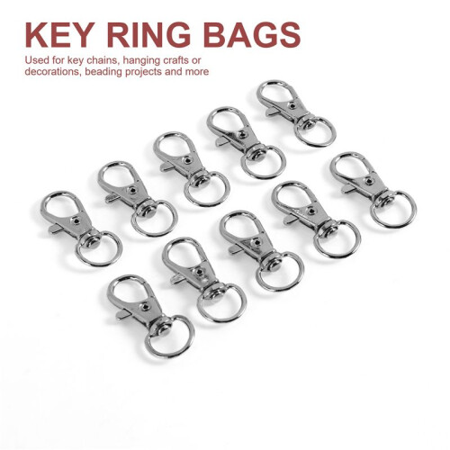10pcs Metal Clasp Swivel Trigger Clips Snap Hooks Key  Bags DIY  Silver 2