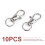 10pcs Metal Clasp Swivel Trigger Clips Snap Hooks Key  Bags DIY  Silver 6