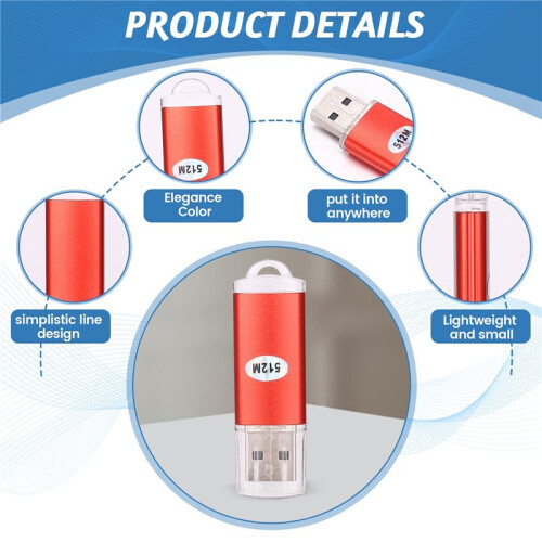 USB 2.0 Flash Memory Stick Pen Drive Storage Thumb Color:Red Capacity:512MB 2